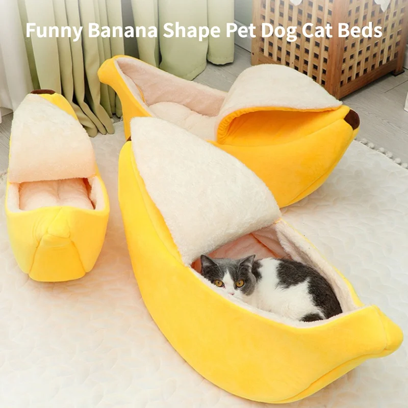 Banana Cat & Dog Bed House  Warm Durable Portable!