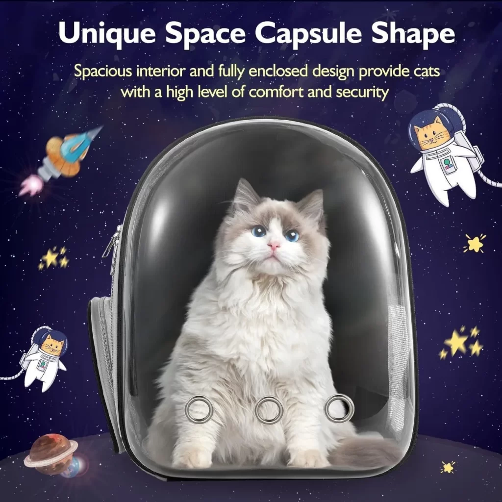 Backpack Carrier/ Bubble Carrying Bag for Small Medium Dogs Cats, Transparent Cat Space Capsule, Breathable Cat/ Dog Travel Bag - Image 5