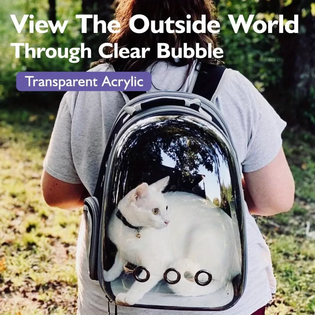Backpack Carrier/ Bubble Carrying Bag for Small Medium Dogs Cats, Transparent Cat Space Capsule, Breathable Cat/ Dog Travel Bag - Image 3